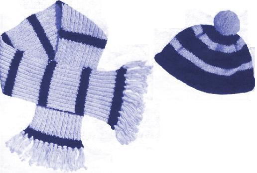 Вязание. Шапочка и шарф в морском стиле